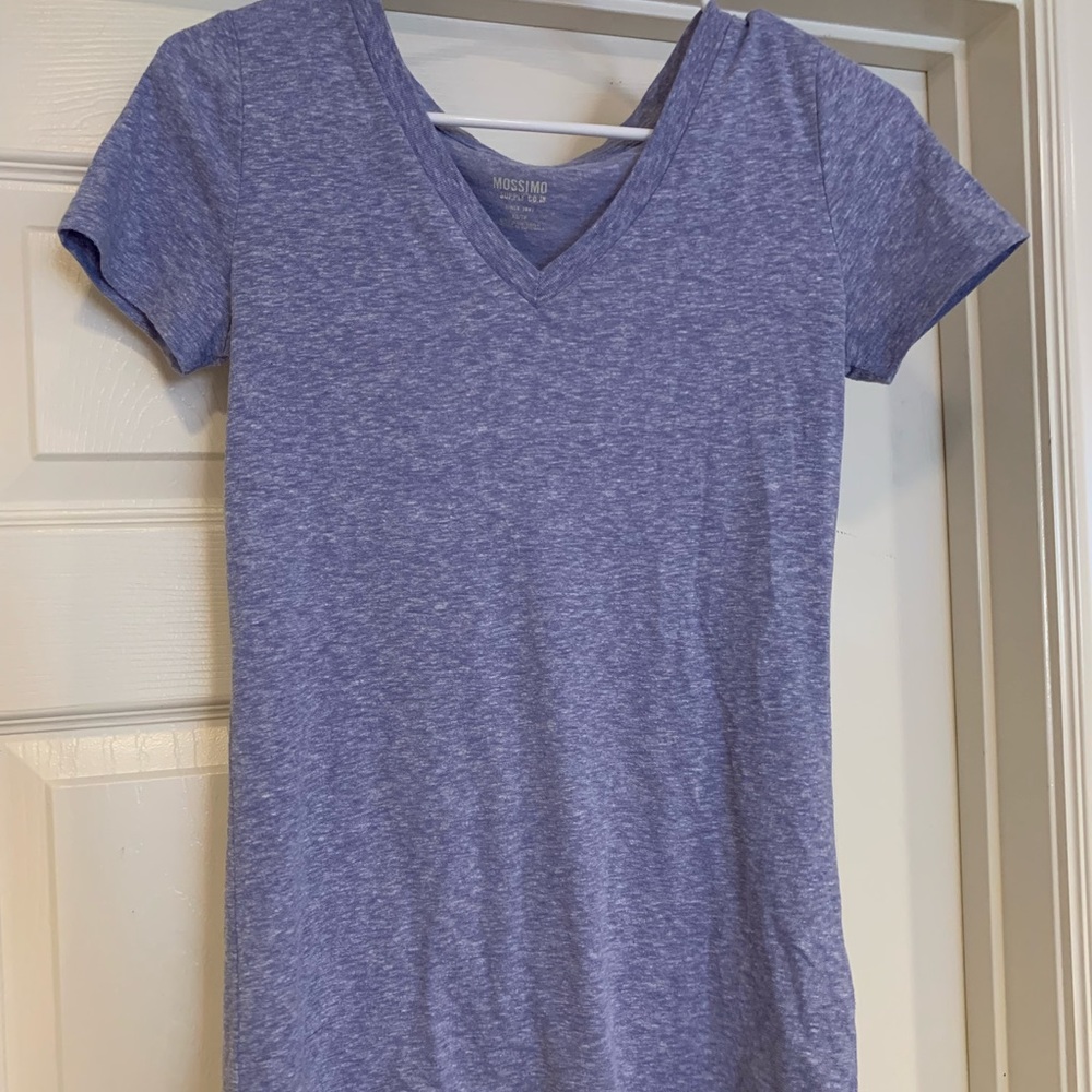 Basic light purple tshirt & grey tshirt with light green stripes